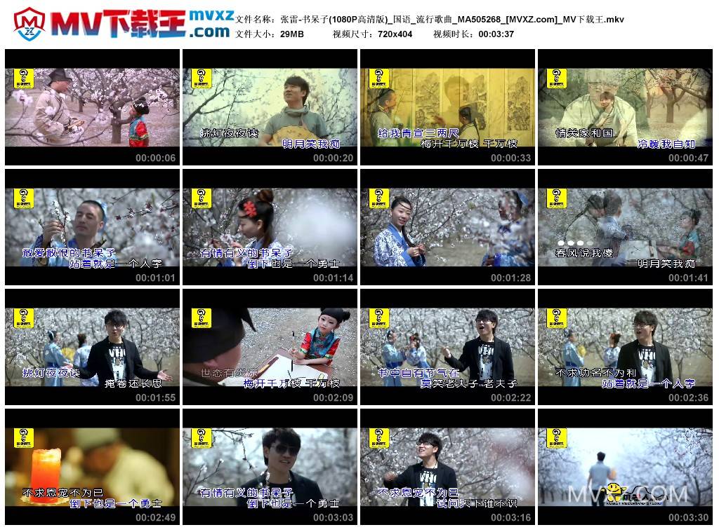 张雷-书呆子(1080P高清版)_国语_流行歌曲_MA505268